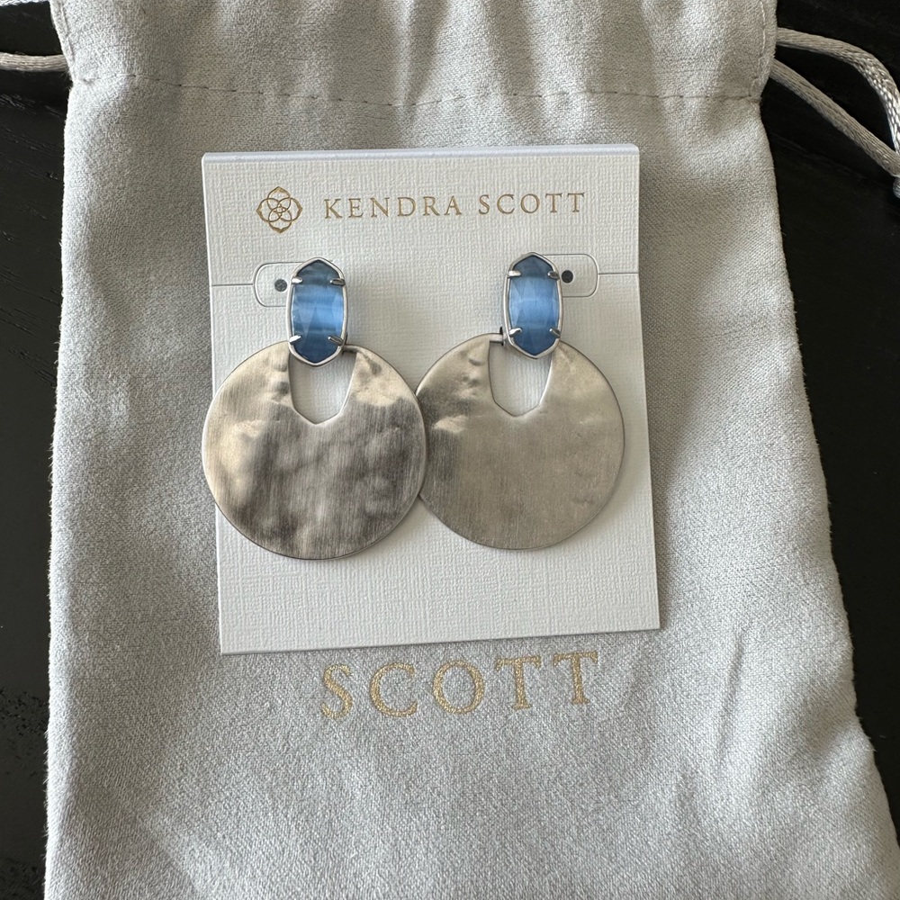 Kendra Scott Silver and Blue Earrings